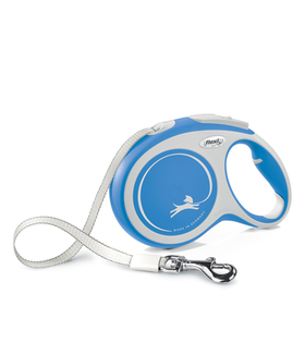 Поводок-Рулетка Флекси New Line Comfort лента L (до 50кг) 8м серый/синий