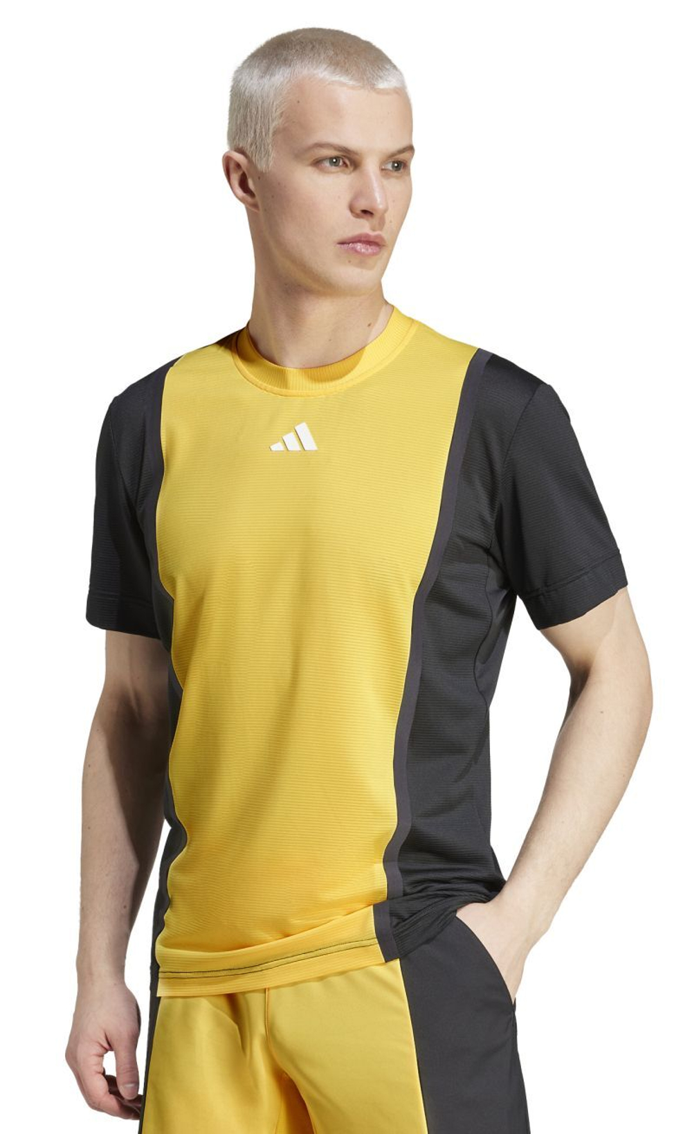 Мужская теннисная футболка Adidas Heat.Rdy Pro FreeLift 3D Rib T-Shirt - orange/black