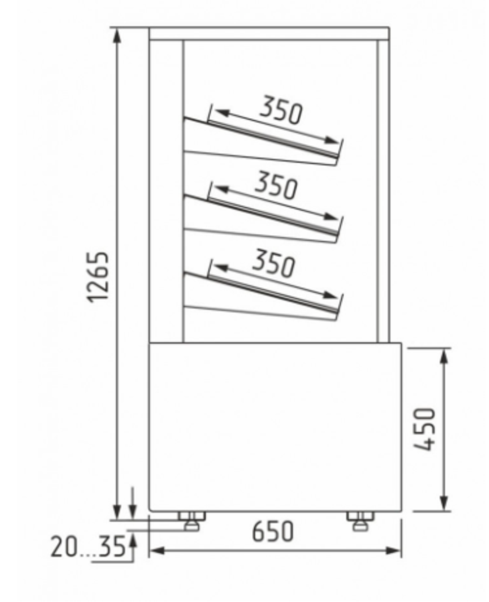 Нейтральная витрина CARBOMA CUBE LIGHT KC70 N 0,9-1
