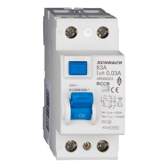 УЗО Schrack Technik 2P 63A 30mA тип AC 10kA Amparo AR006203-- (ВДТ)