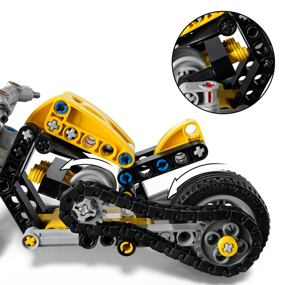Конструктор LEGO Technic 42225 Жёлтый мотоцикл арт. 42225 151 дет — фото 7