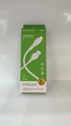 Кабель microUSB Borofone BX51 (2.4A,1m) белый