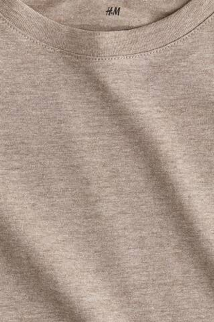 H&M Футболка из хлопка, бежевый меланж