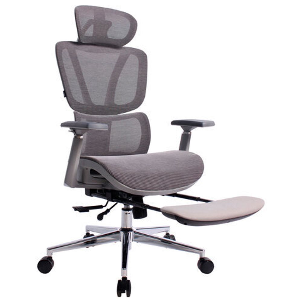 Кресло BRABIX PREMIUM "Evolution ER-700", подножка, слайдер, синхромеханизм, сетка, серое, 532948