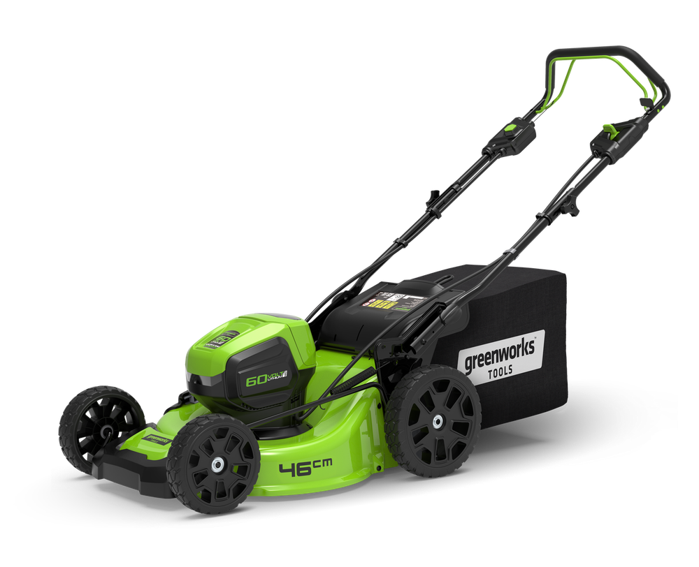 Аккумуляторная самоходная газонокосилка Greenworks GD60LM46SPК4, 2502907UB.60v, 46 см, АКБ 4 А·ч и ЗУ