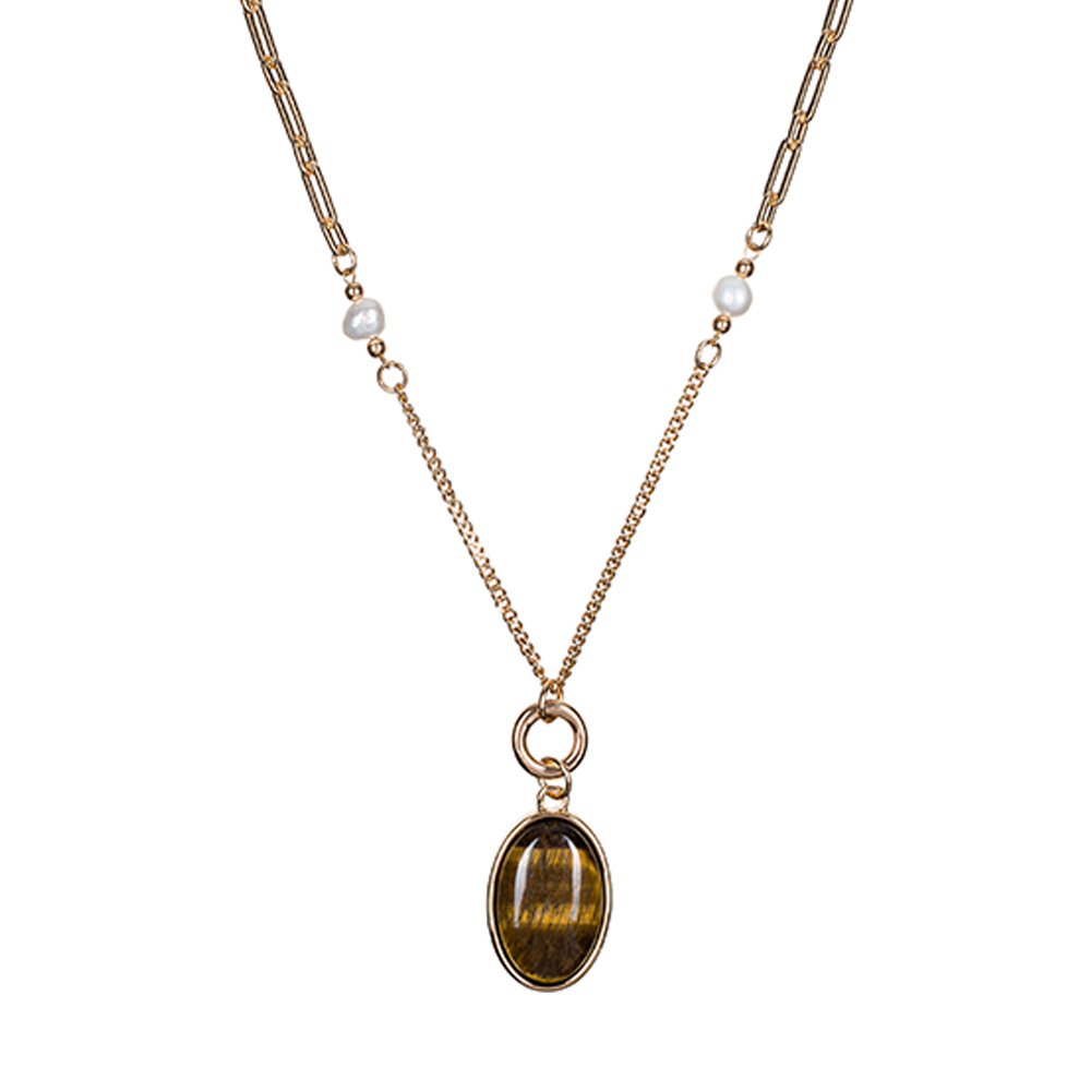 Колье Fiore Luna TIGER EYE LN5156 BR/G