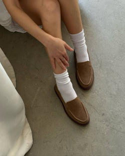 Лоферы из натуральной замши