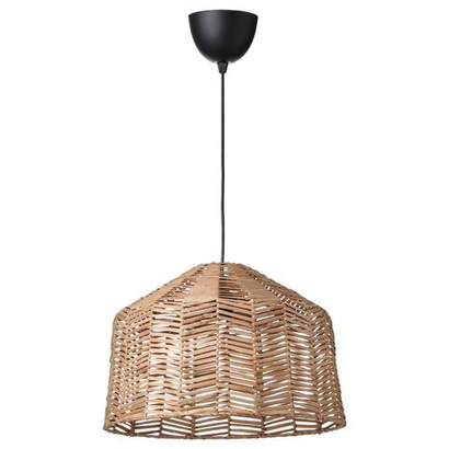 Настенный светильник IKEA KAPPELAND / HEMMA (КАППЕЛАНД / ХЕММА), Ротанг / Черный, 46х31 см