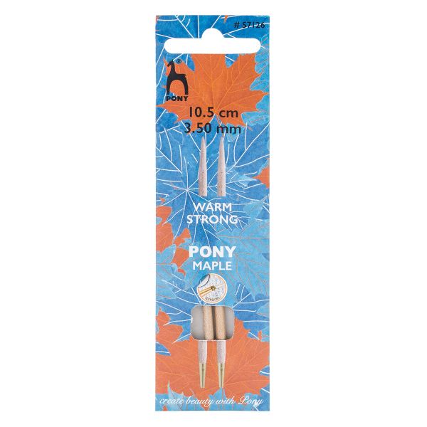 Спицы съемные Pony Maple ⌀3.5 мм, 10.5 см, клен, 2 шт, 57126