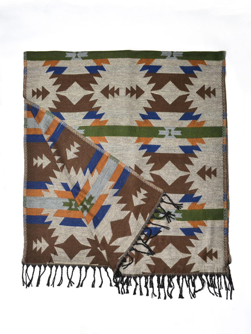 Шарф теплый с орнаментом Навахо