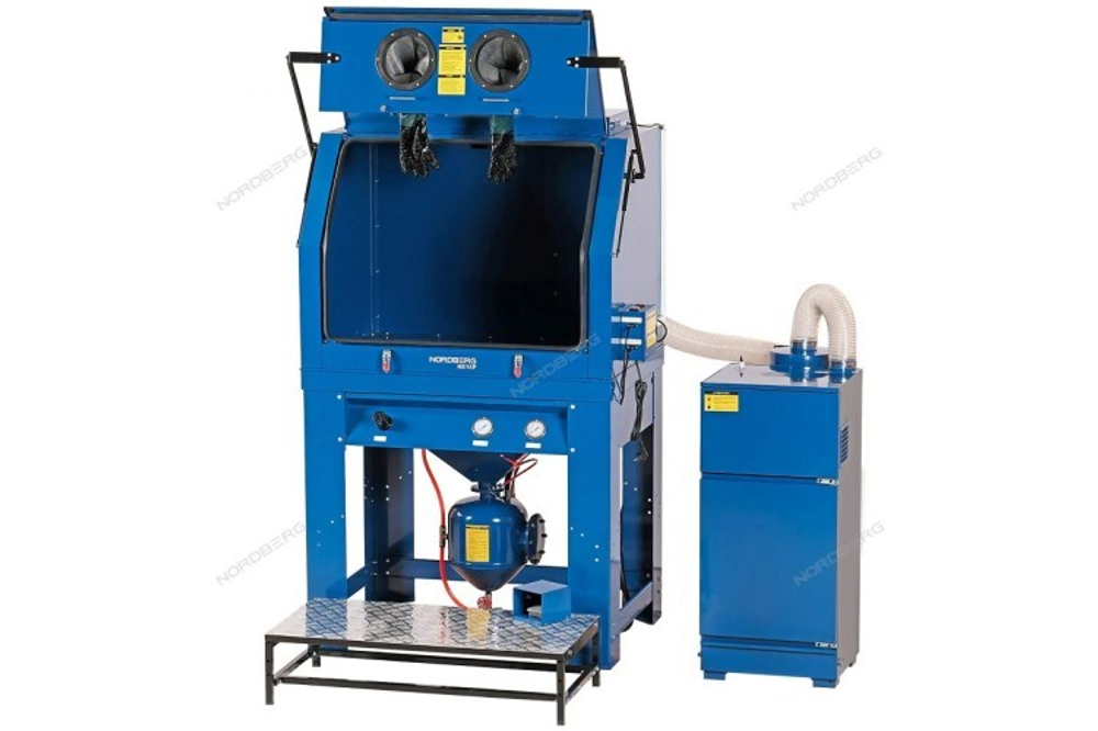 Пескоструйная камера NORDBERG NS10P с напорной системой подачи абразива и циклонной фильтрацией NS10P