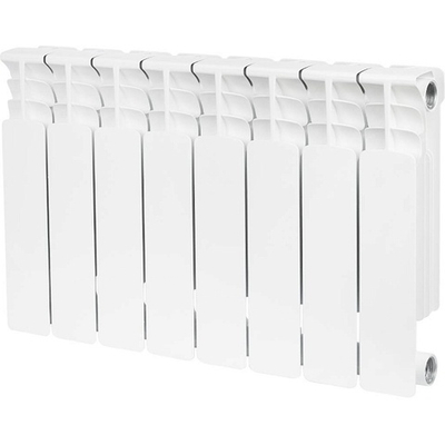 Радиатор биметаллический STOUT Space 350 - 8 секций (подключение боковое, цвет белый)
