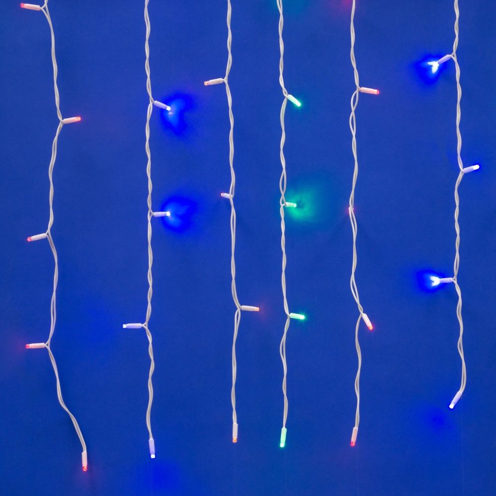 ULD-C2030-240-TWK MULTI IP67 Занавес светодиодный с эффектом мерцания. 3х2м. Соединяемый. 240 светодиодов. Разноцветный свет. Провод белый. TM Uniel.