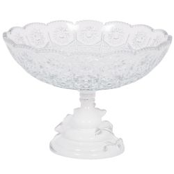 Фруктовница-конфетница Орхидея Лелия со стеклянной чашей 7373 Серебро