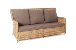 "Гляссе" диван трехместный из искусственного ротанга, цвет соломенный