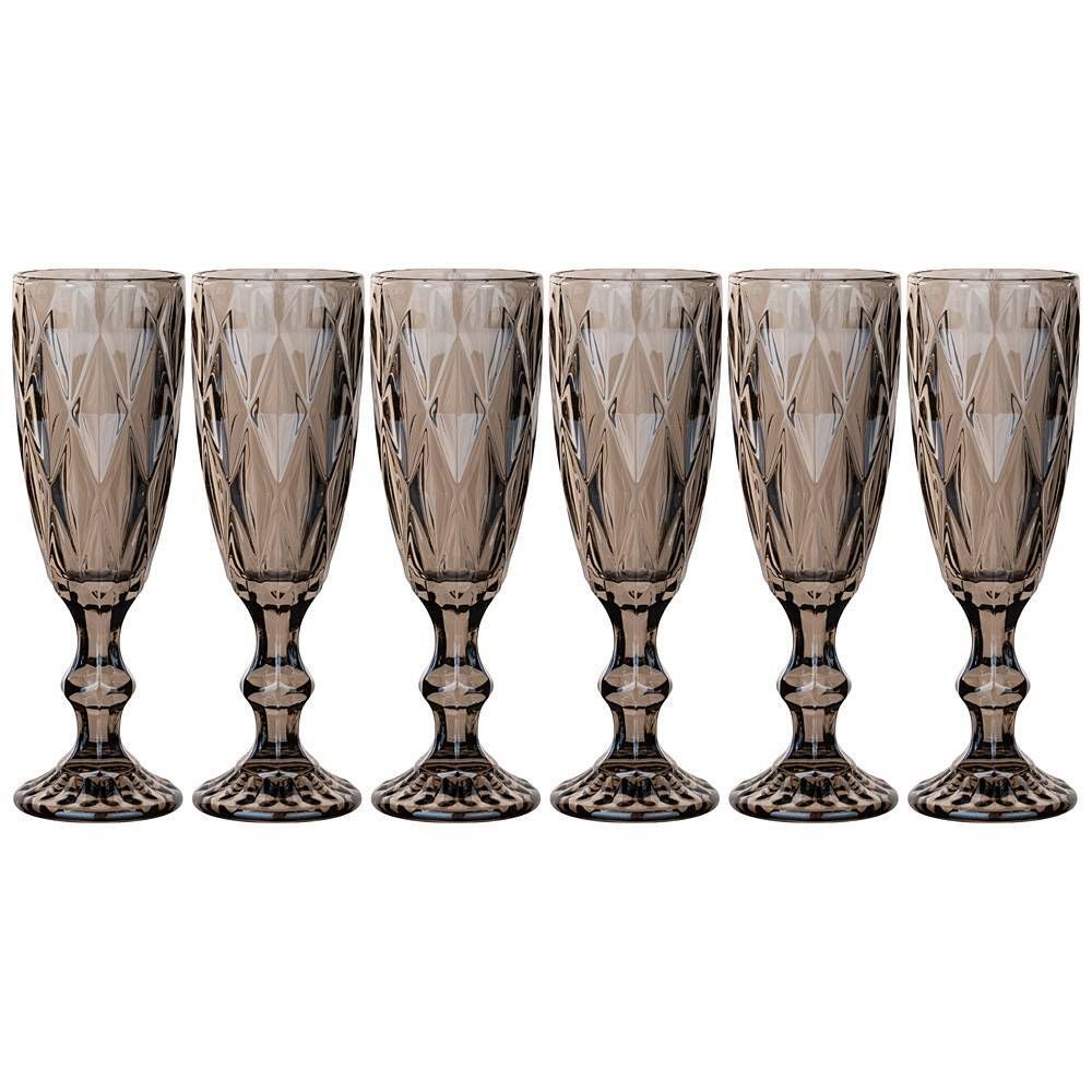 НАБОР БОКАЛОВ ДЛЯ ШАМПАНСКОГО "РОМБО" 6ШТ. 150МЛ. / В=20 СМ. (КОР=8НАБ.)