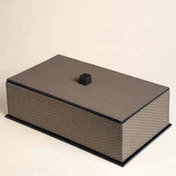 Шкатулка из кожи Серая