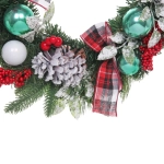 Венок хвойный новогодний «Рождественский день» 50 см, резина, леска, ПВХ (SSQ1914A-50)