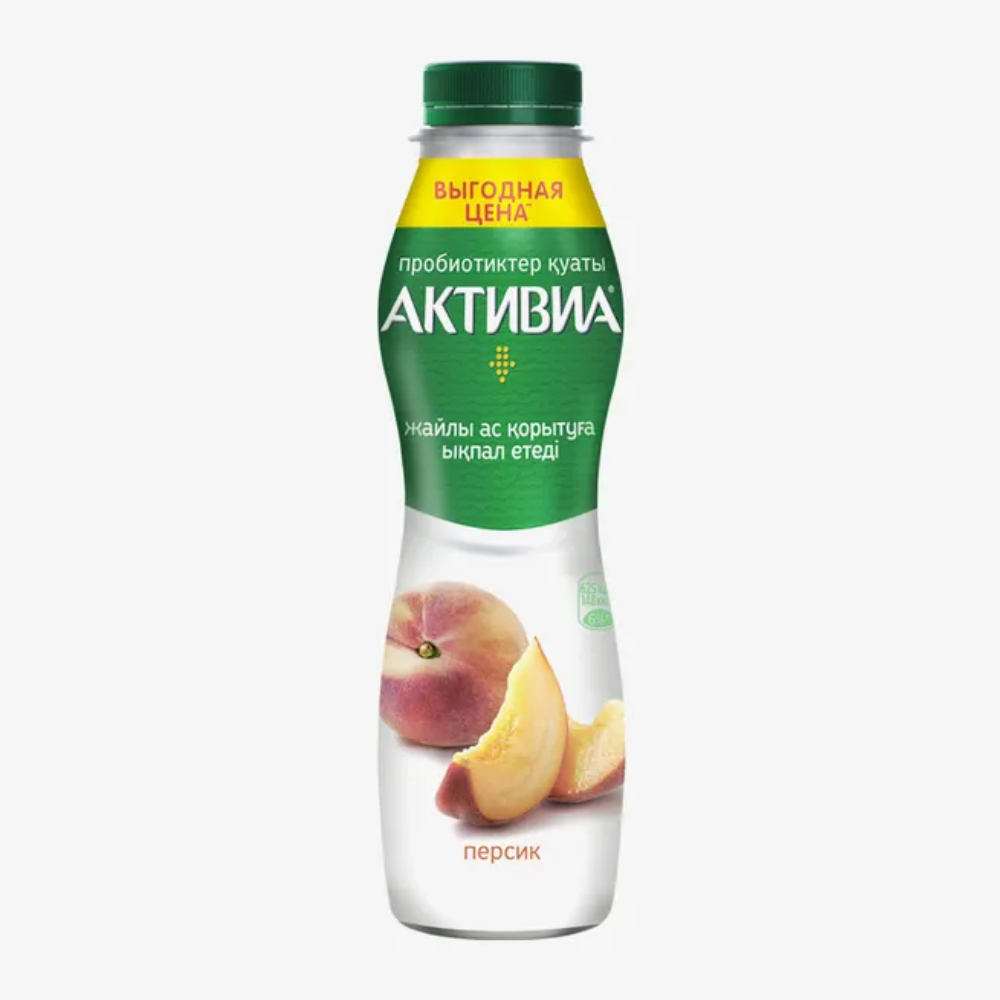 Биойогурт Активиа питьевая Персик 670 гр