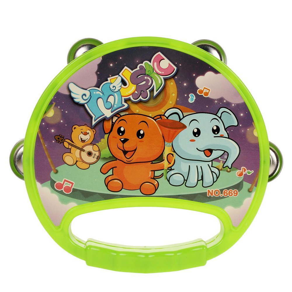 Бубен 16см, зеленый, пакет 669E