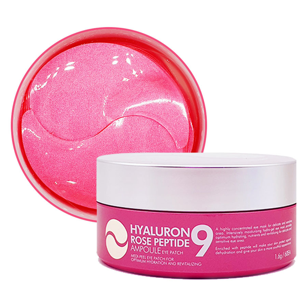 Патчи с экстрактом розы и пептидами Medi-Peel Hyaluron Rose Peptide 9 Ampoule Eye Patch
