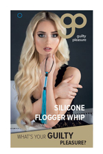 Голубая мини-плеть из силикона и акрила SILICONE FLOGGER WHIP - 25,6 см.