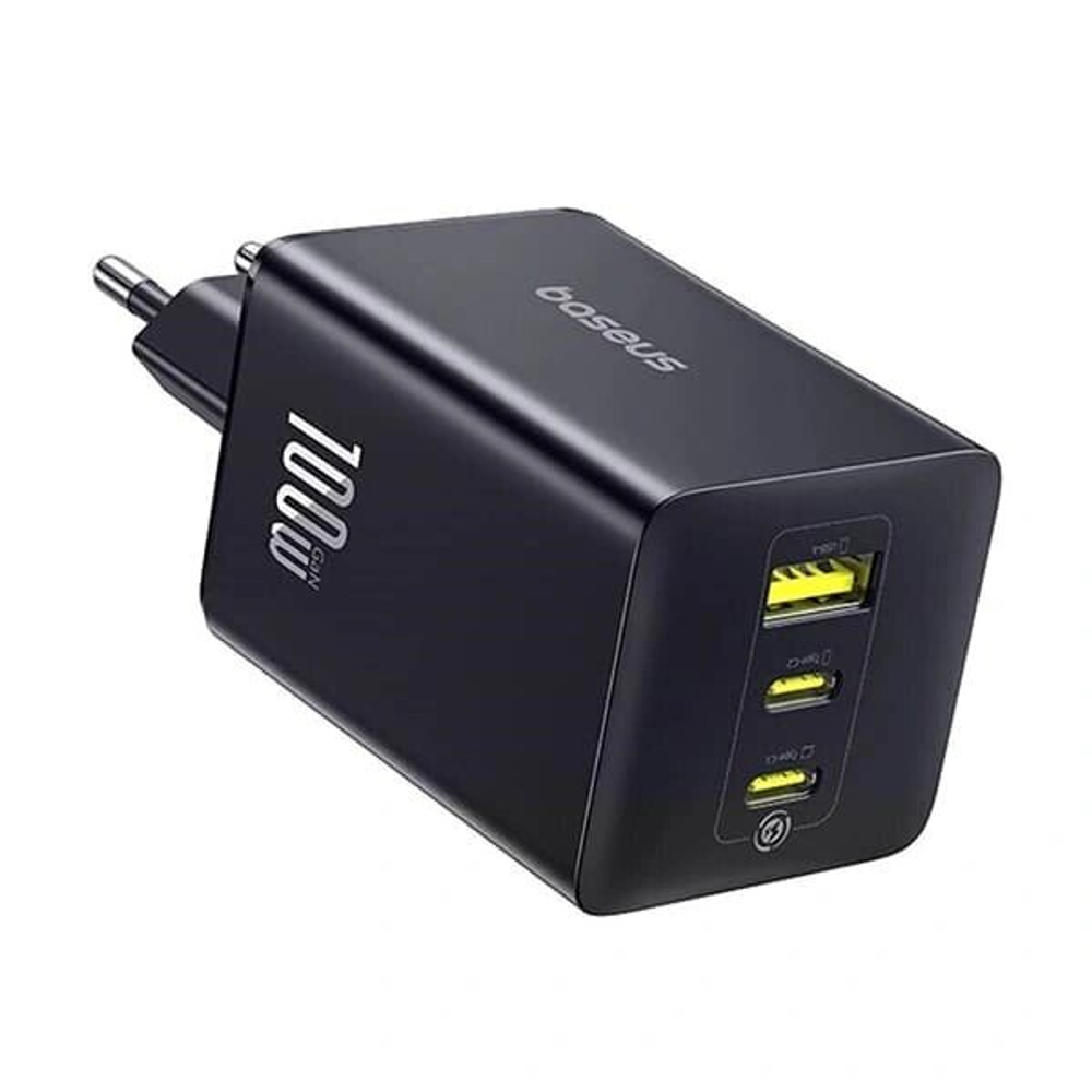 Сетевое зарядное устройство Baseus EnerFill FE11 Fast Charger 2C+U 100W, Чёрное (P10182102213-00)