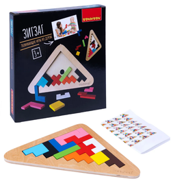 Детская деревянная развивающая игра Bondibon Головоломка "Зигзаг"