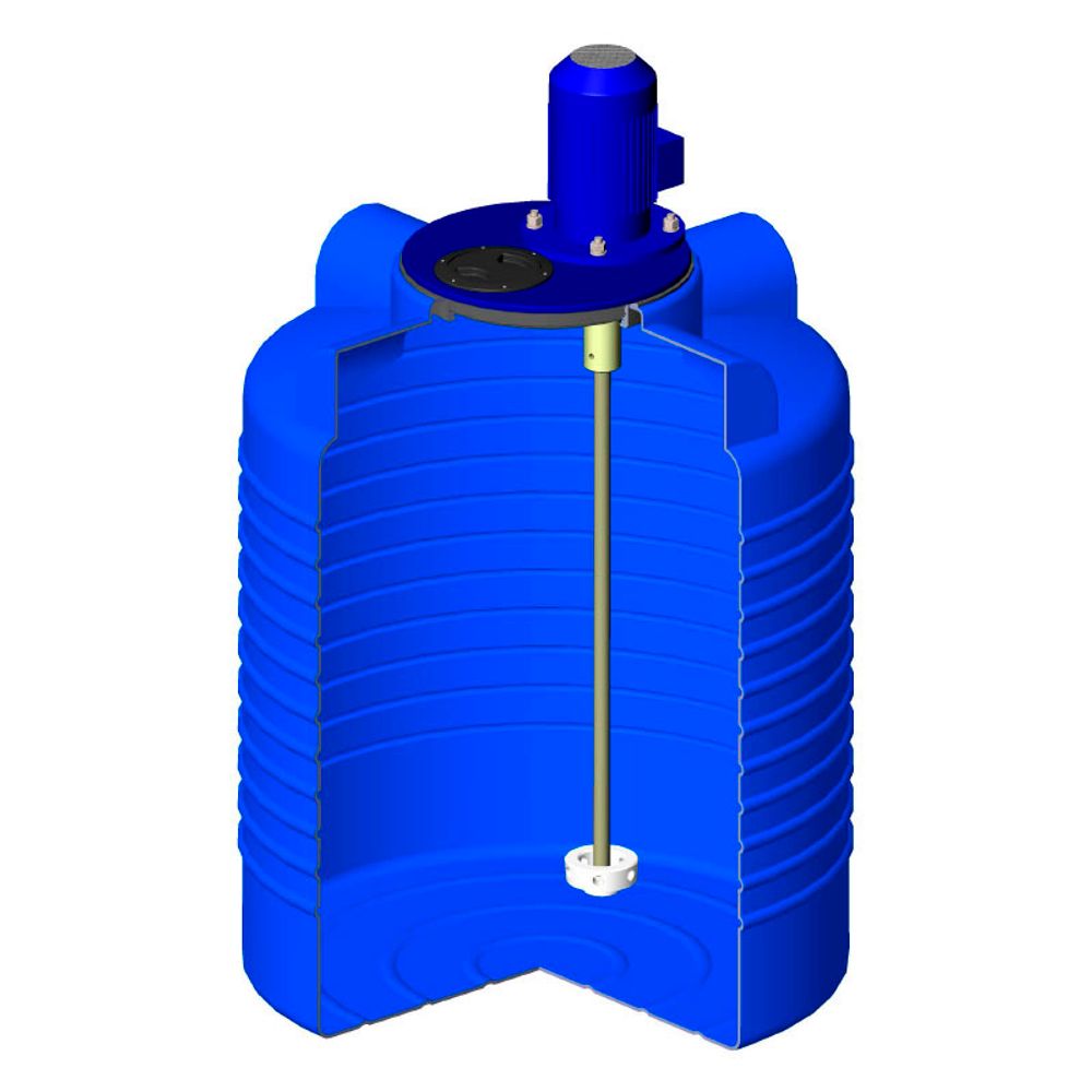 Емкость ЭВЛ 300 синий с турбинной мешалкой ЭкоПром ЭВЛ 300 л. вертикальная (734x734x890см;22кг;Синий) - арт.557649