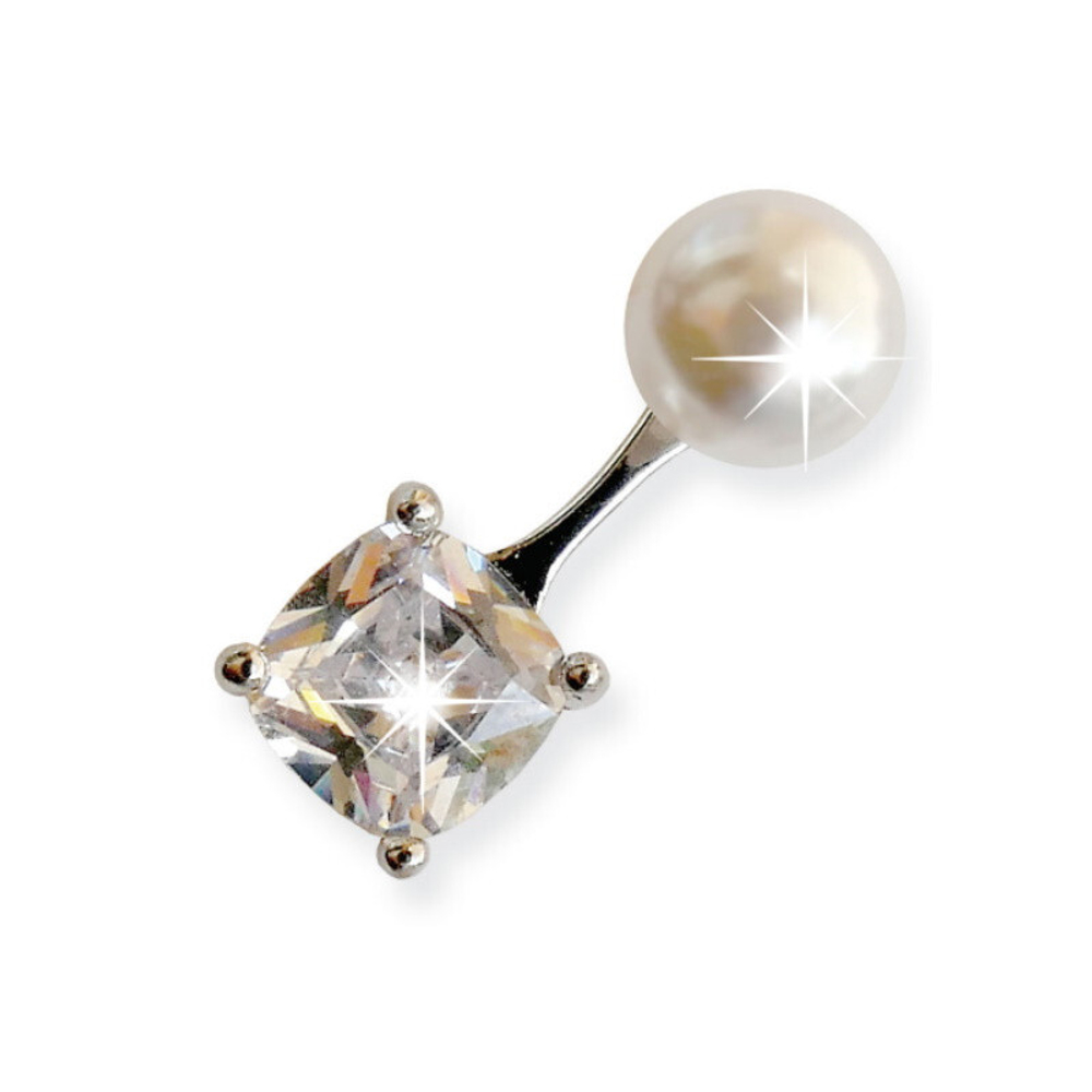Серьги для ушей BIOJOUX BJT957 Pearl with Zircon Dangle 6/6mm Италия