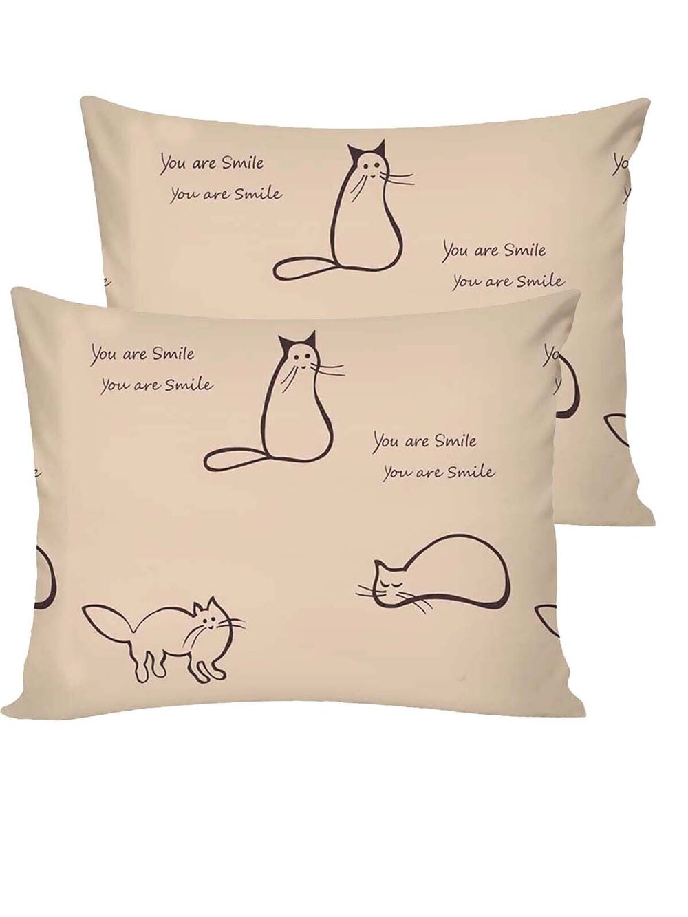 Постельное белье "КОТИКИ (беж)/Adele" семейное   наволочки 50х70 2шт Простынь на резинке 160х200 см  Пододеяльник 145х215 см(2шт)  Сказка сатин