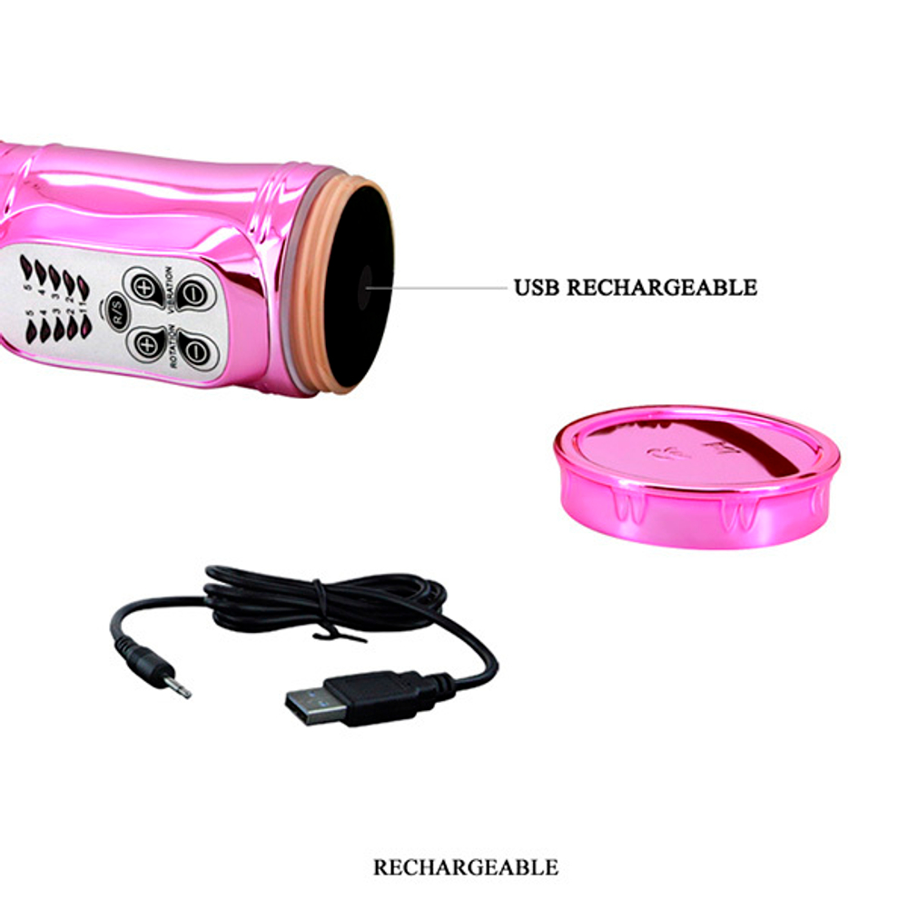 Розовый вибратор-кролик 29см Baile Throbbing Bunny BW-058008