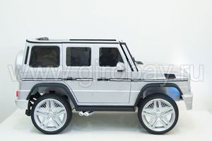 Детский электромобиль River Toys Mercedes-Benz-G65-AMG серебристый фото №4