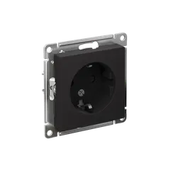 Розетка 1-м СП AtlasDesign 16А IP20 с заземл. защ. шторки механизм карбон SE ATN001045