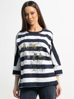 Блуза Серебряный полет (бело-синяя) Б15287-18М LT Collection