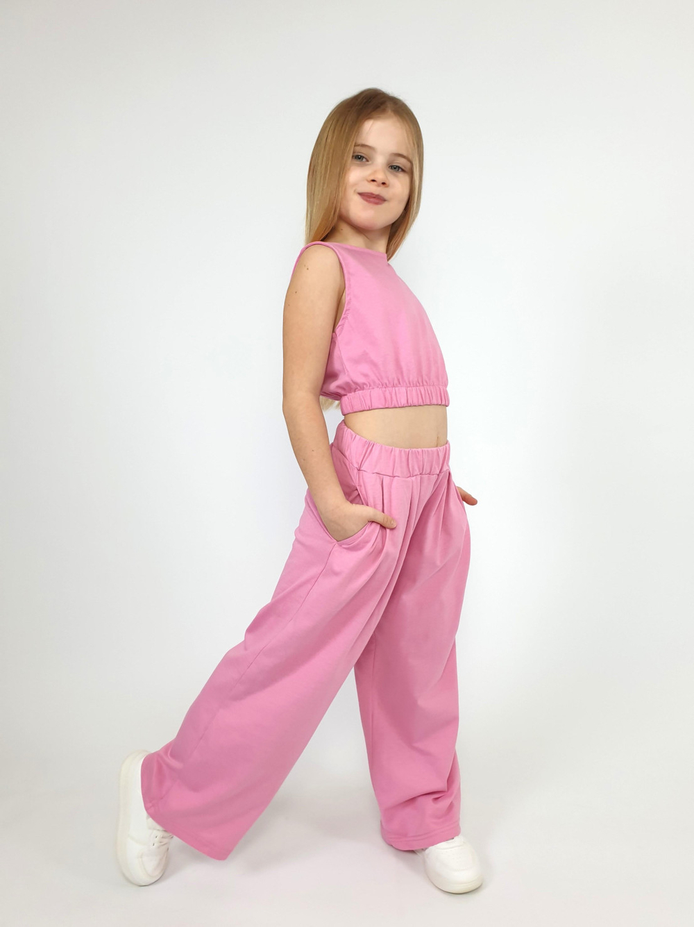 02-157-1 Комплект для девочки (майка-топ+ брюки)
