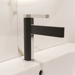 Смеситель для раковины STWORKI Лександ S09010BC матовый черный, хром