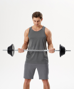 Гриф для штанги BB-103 прямой, d=25 мм, металл, с металлическими замками, хром, 120 см