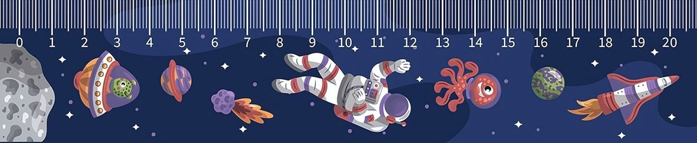 Закладка-линейка 20 см "Космос 2023" (Пчелка)