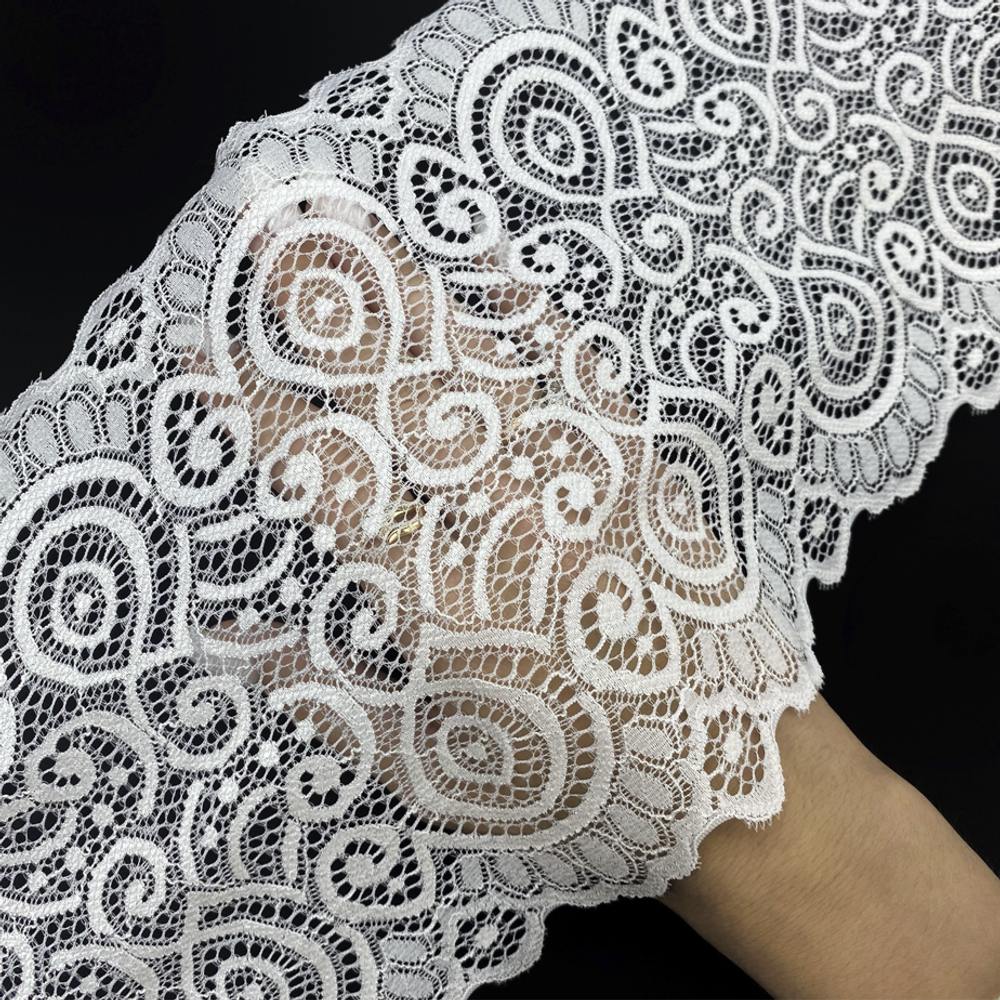 Кружево эластичное белое 17 см