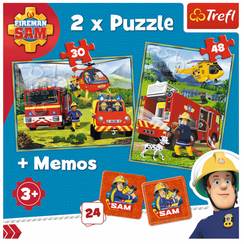 Puzzle "2in1 + memos" - Firefighters in action / Prism A&D Fireman Sam