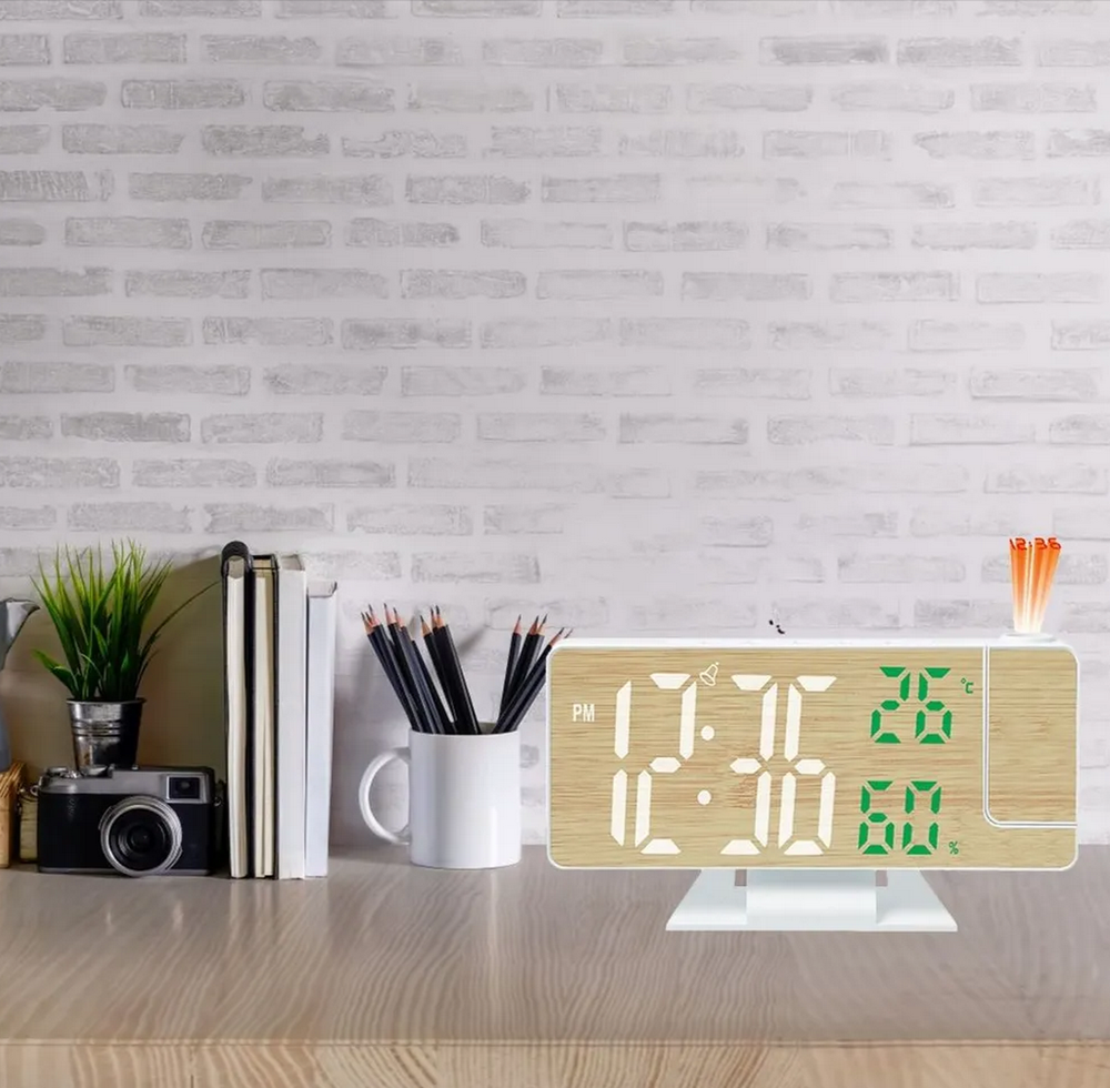 Часы с проекцией Gaosiio DS-5718LW Белый/зеленый