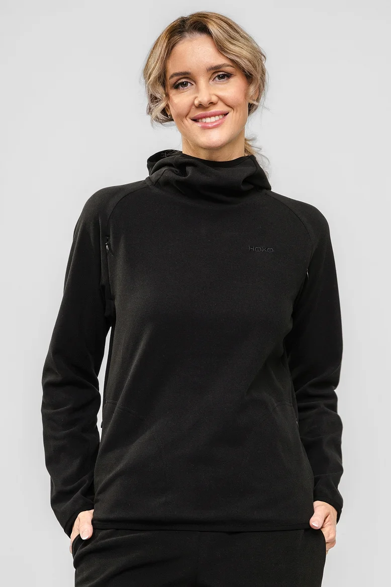 Кофта-ниндзя (с капюшоном), женская, цвет "Чёрная скала"