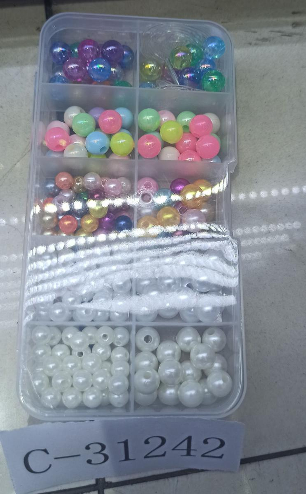 Набор украшений для девочек, в наборе бусины, браслет 13х6,5 см, коробка с-31242