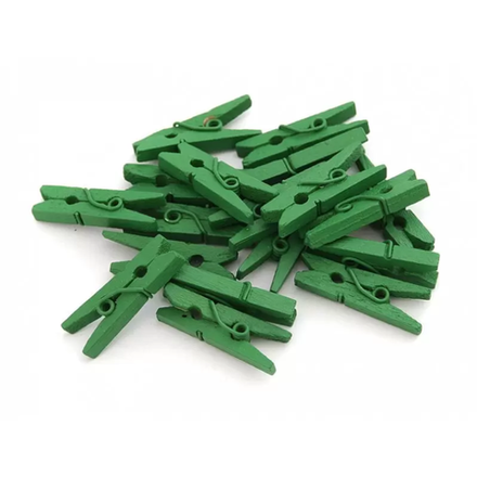 Прищепки деревянные декоративные зеленые Complement 2,5см 50шт/упак 40554