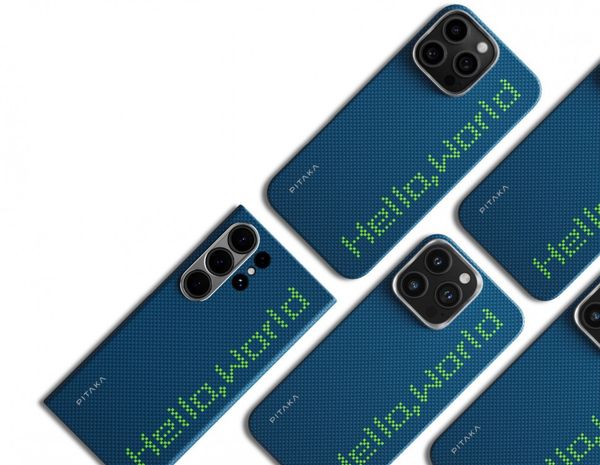 Чехол Pitaka Tactile Woven (Lumintex Edition) для iPhone 16 Pro Max, Привет Мир | Hello World