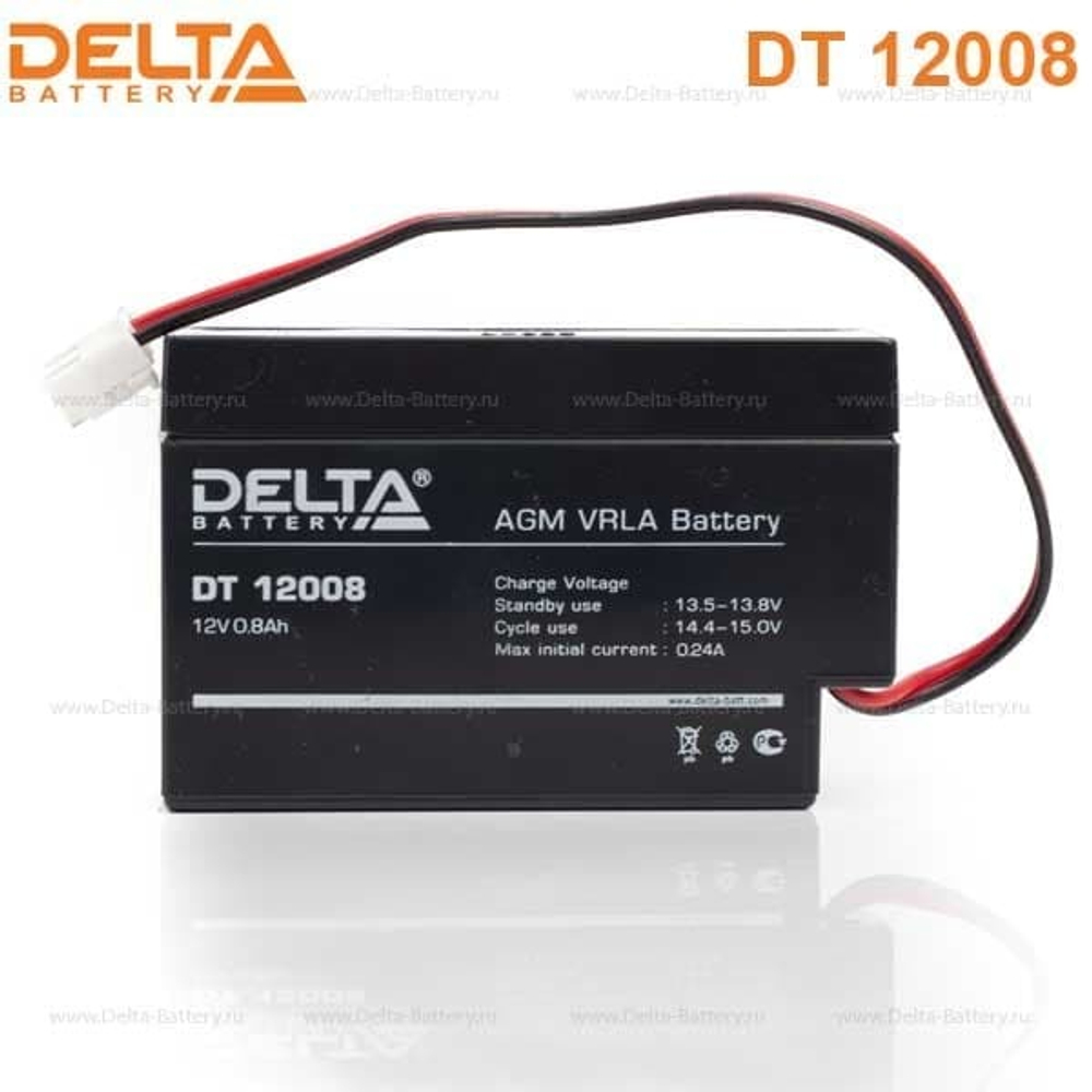 Аккумуляторная батарея Delta DT 12008 (12V / 0.8Ah)