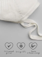 Чепчик для девочки вязаный на завязках на осень