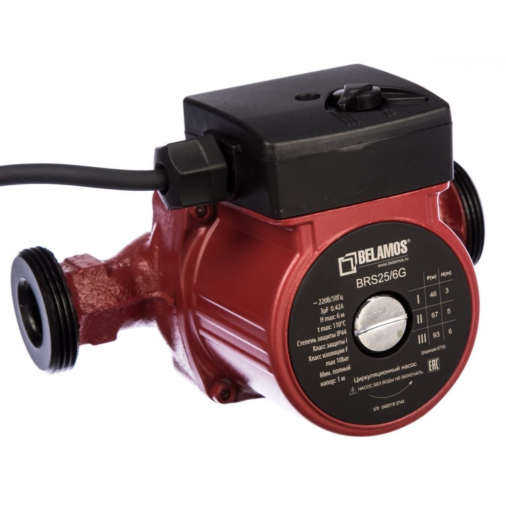 Циркуляционный насос для отопления Belamos BRS 25/6G, чугун (180мм)