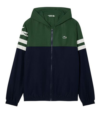 Мужская теннисная кофта Lacoste Tennis Water-Repellent Hooded - navy blue/green